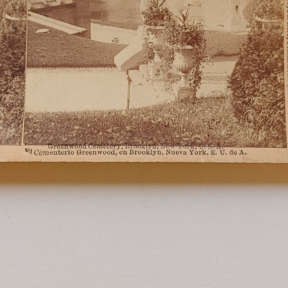 ANTIQUE STEREOGRAPH CARD Greenwood Cemetery, Brooklyn, New York, U.S.A. - Picture 3 of 5